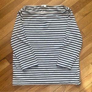 COS Navy and White Striped Shirt